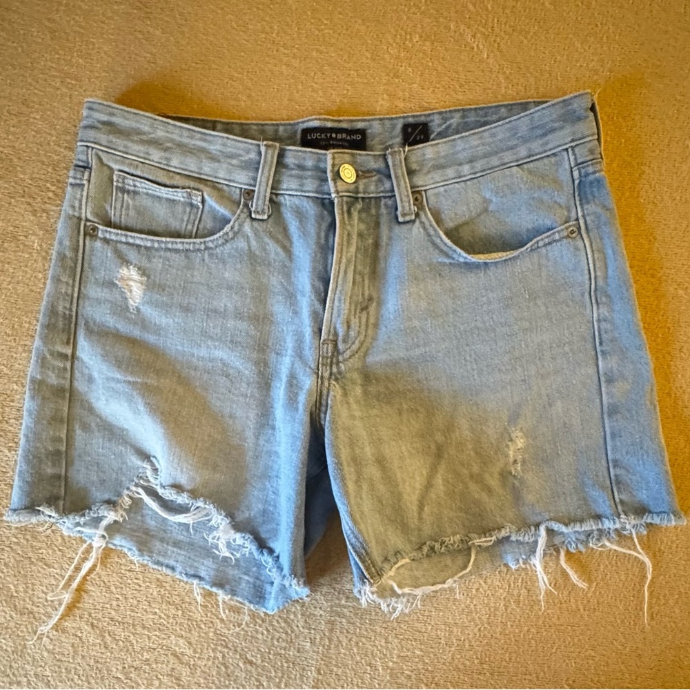 Lucky Brand Women's Distressed Light Blue Jean Shorts